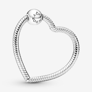 Pandora Moments Heart Charm Holders Sterling Silver | LZQ-415789