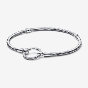 Pandora Moments O Closure Snake Charm Bracelets Sterling Silver | TBD-354128