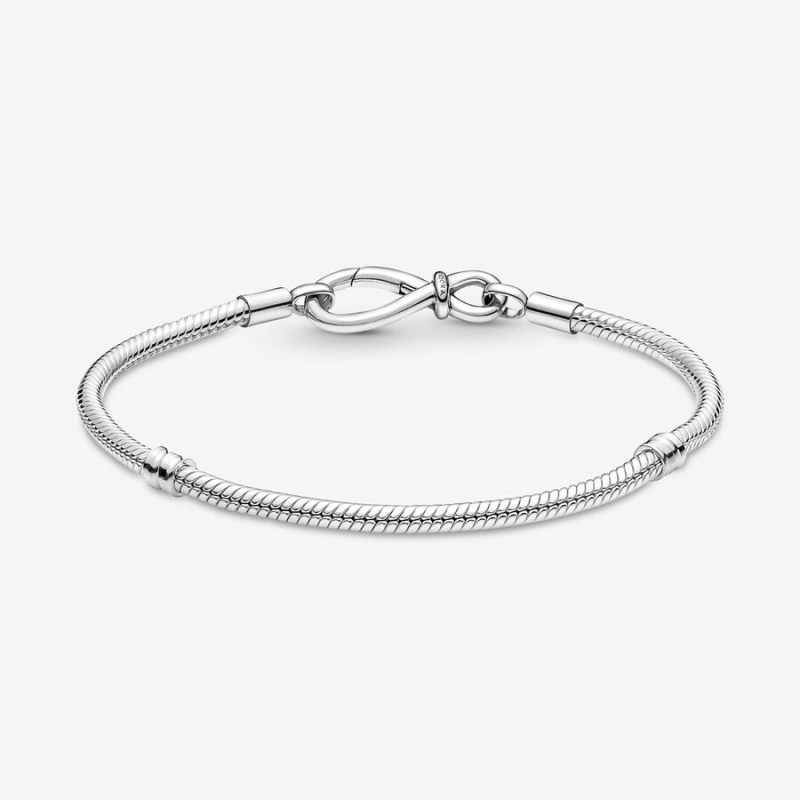 Pandora Moments Infinity Knot Snake Charm Bracelets Sterling Silver | VWC-604385